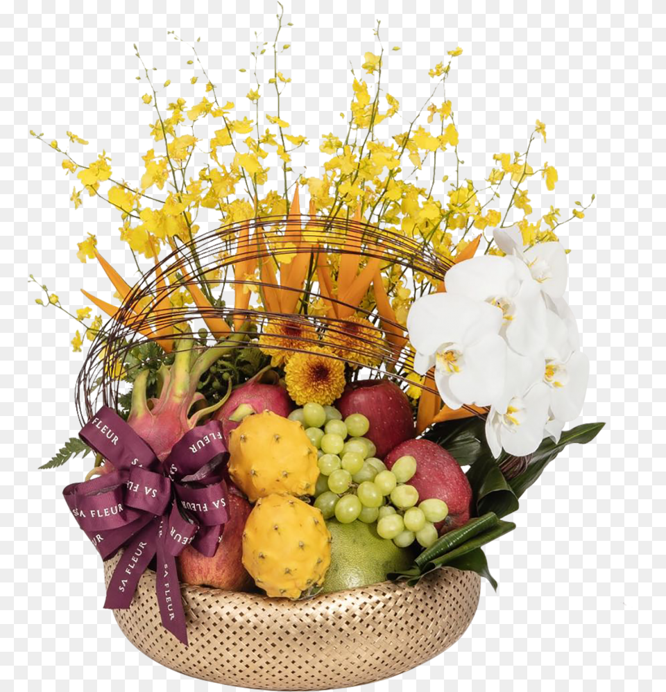 Sa Fleur Golden Basket Flower, Flower Arrangement, Flower Bouquet, Plant, Food Png