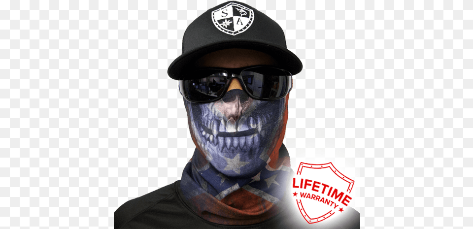 Sa Rebel Skull Face Shield Sun Mask, Hat, Baseball Cap, Cap, Clothing Png