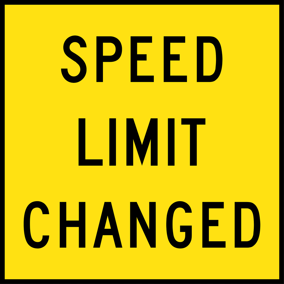 Sa109 Speed Limit Changed Used In South Australia Clipart, Sign, Symbol, Text, Road Sign Png Image