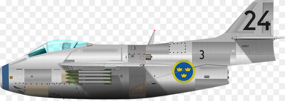 Saab 29 Tunnan Fighter Clipart, Aircraft, Transportation, Vehicle, Airplane Free Transparent Png