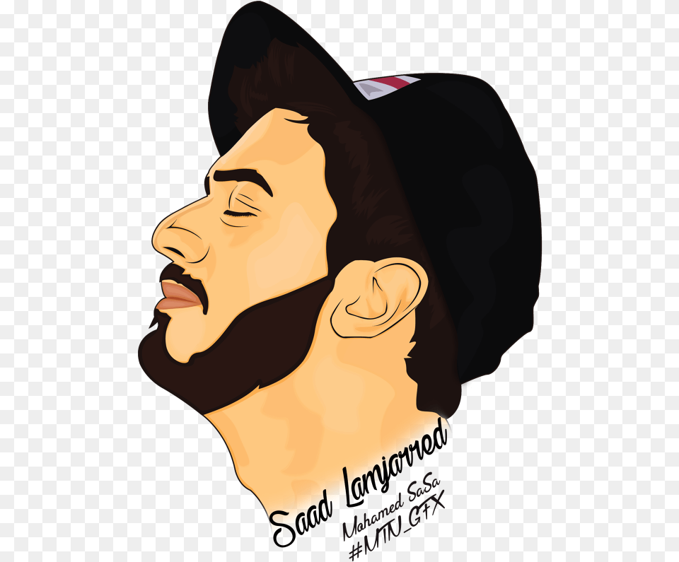 Saad Lamjarred Vector Art Cartoon, Clothing, Hat, Cap, Adult Free Transparent Png