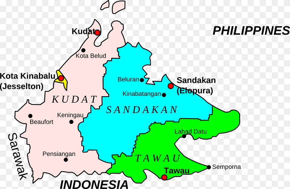 Sabah Map, Atlas, Chart, Diagram, Plot Free Png Download