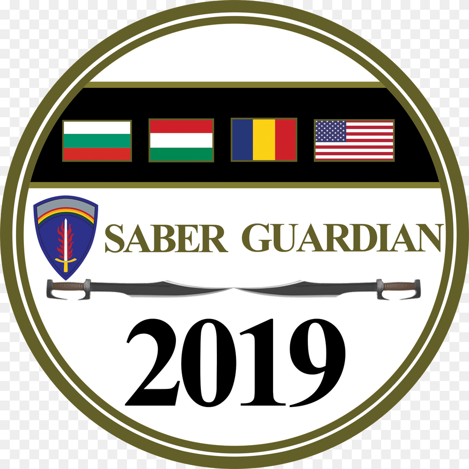 Saber Guardian 2019 Bordusani, Logo, Disk, Aircraft, Transportation Free Transparent Png