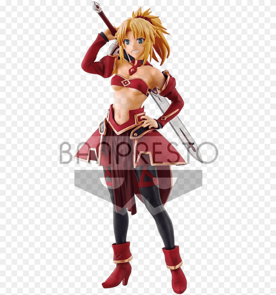 Saber Of Red Figure Non Scale Figure Banpresto Fate Apocrypha Saber Of Red Figure, Book, Clothing, Comics, Costume Png Image