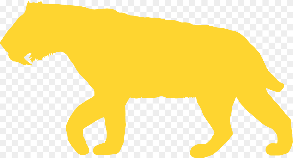 Saber Toothed Cat Smilodon Fatalis Silhouette, Animal, Mammal Free Png