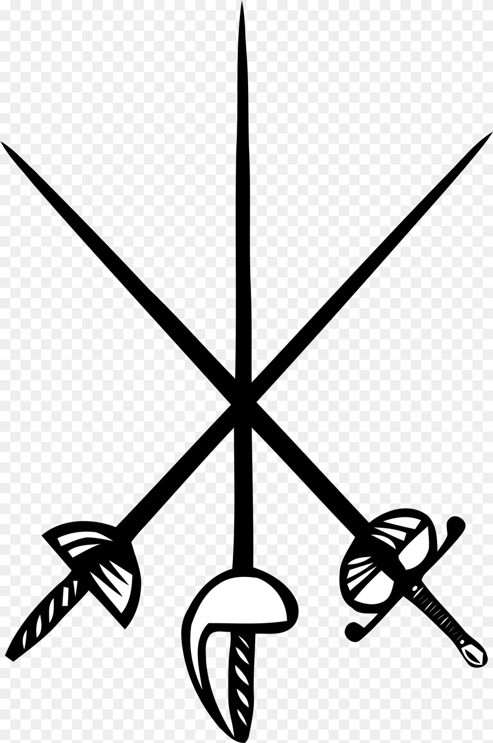 Saber Vector Crossing Swords Fencing Swords Clipart, Electronics, Hardware, Stencil Free Transparent Png