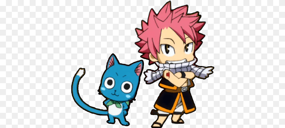 Sabertooth Fairy Tail Logo Fairy Tail Chibi Natsu And Happy, Publication, Book, Comics, Baby Png