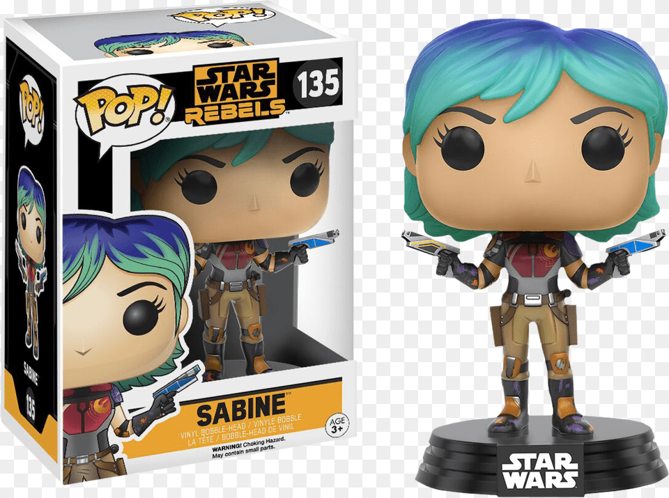 Sabine Pop Vinyl Figure Star Wars Pop Sabine, Figurine, Person, Face, Head Free Png Download