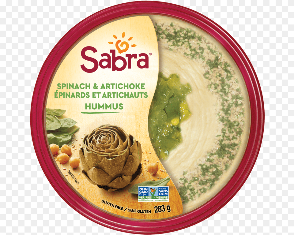 Sabra 10oz Spinach Artishoke Top View Hummus Store Bought, Food, Meal, Dish, Produce Png