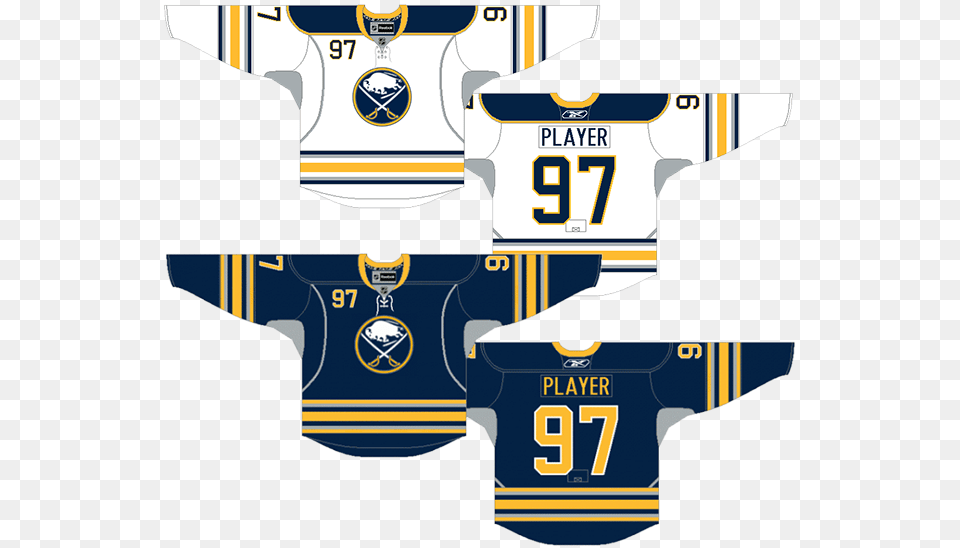 Sabres Current Sabres Home Vs Away Jersey, Clothing, Shirt, Bulldozer, Machine Png