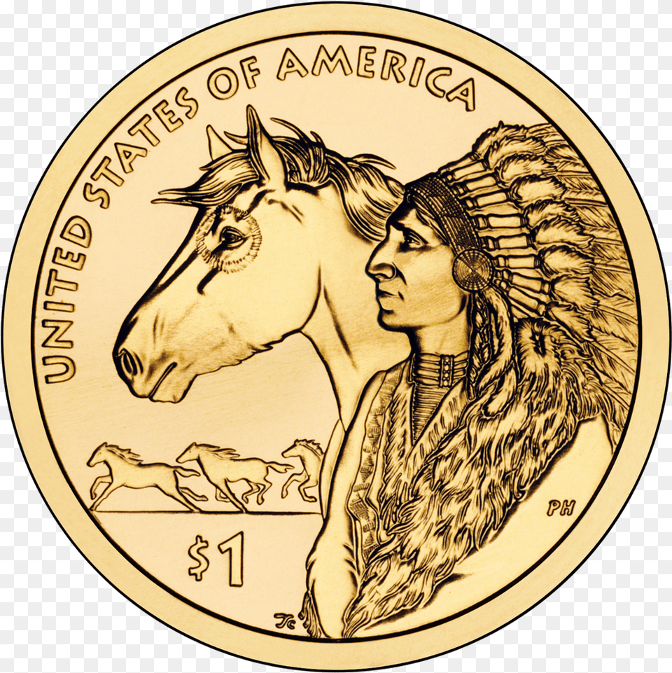 Sacagawea Dollar Reverse Native American Dollar Coins, Adult, Person, Woman, Female Free Transparent Png