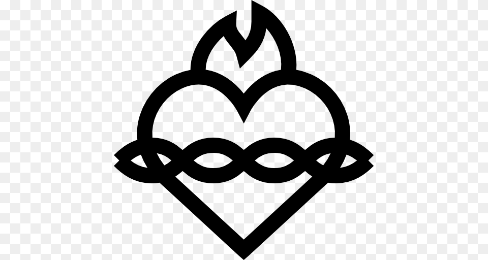 Sacred Heart, Stencil, Logo, Symbol Free Png