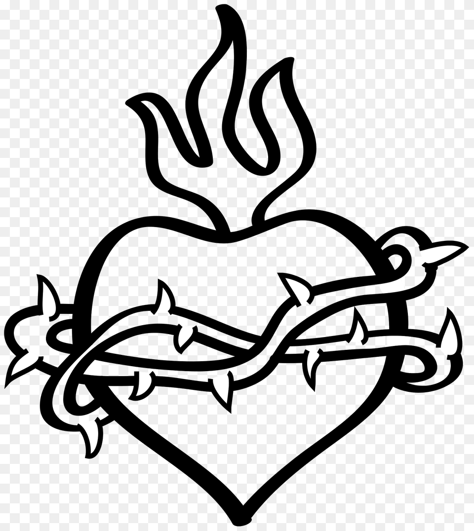 Sacred Heart Clipart, Emblem, Symbol, Logo, Animal Free Png