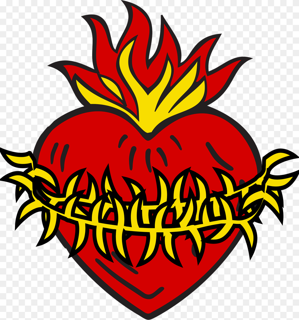 Sacred Heart Clipart, Logo, Emblem, Symbol, Dynamite Png Image