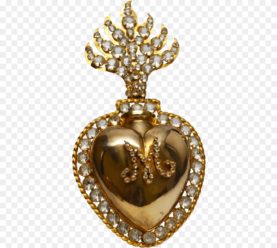 Sacred Heart Ex Voto Reliquary Solid, Accessories, Jewelry, Locket, Pendant Free Png