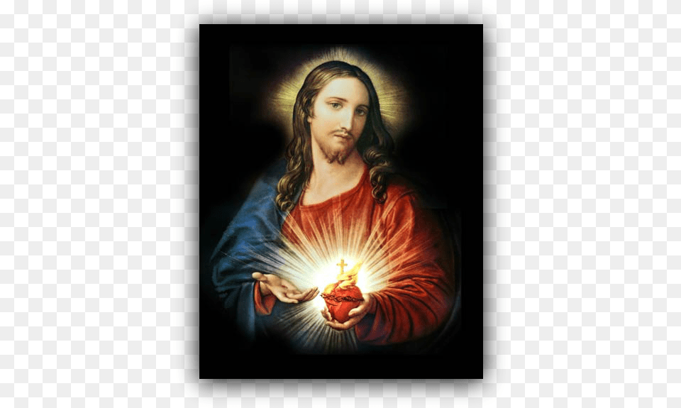 Sacred Heart Full Image Sacred Heart Of Jesus Sacred Heart Of Jesus Old Painting, Art, Face, Portrait, Head Png