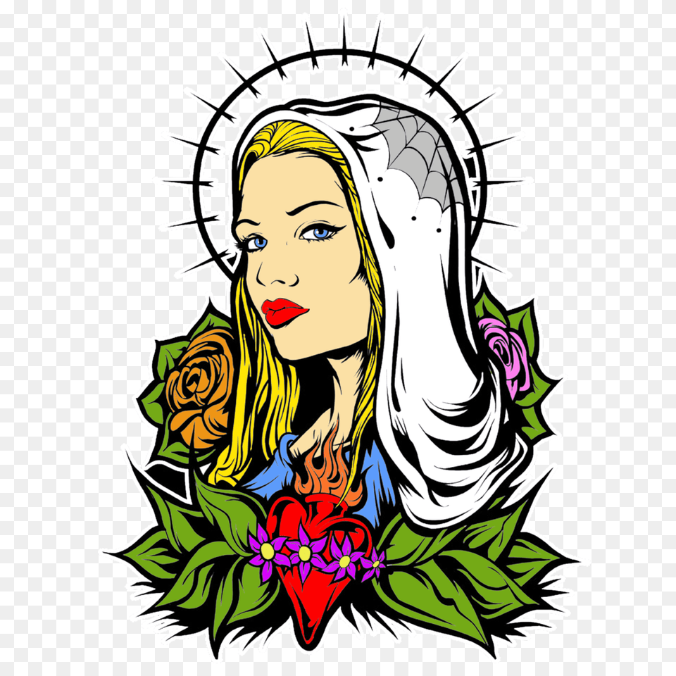 Sacred Heart Gwear Co, Art, Graphics, Face, Head Png Image