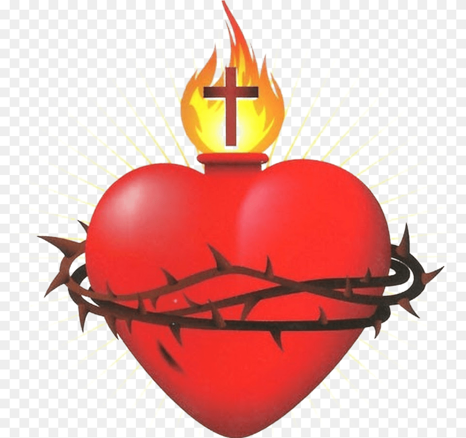 Sacred Heart Sacred Heart Catholic Symbol, Fire, Flame Png Image