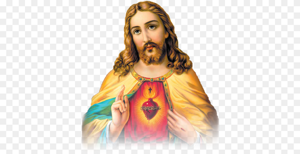 Sacred Heart Images Image With Sacred Heart Of Jesus Hd, Painting, Art, Face, Portrait Free Png Download