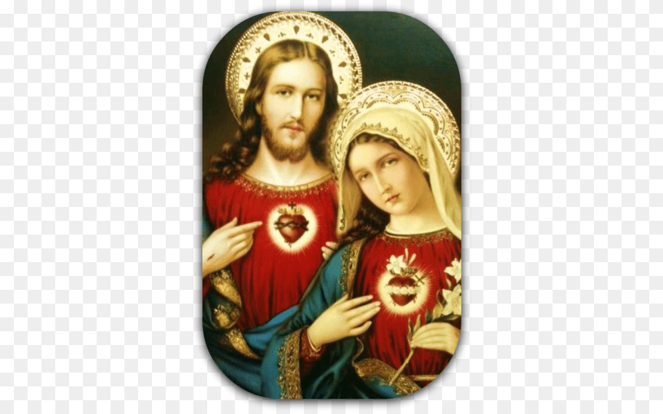 Sacred Heart Immaculate Heart, Art, Portrait, Photography, Face Free Transparent Png