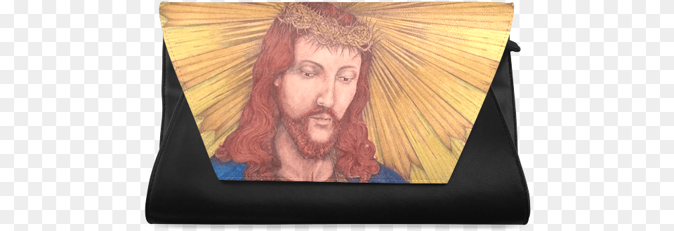 Sacred Heart Of Jesus Christ Drawing Clutch Bag Wallet, Accessories, Handbag, Person, Art Free Png Download