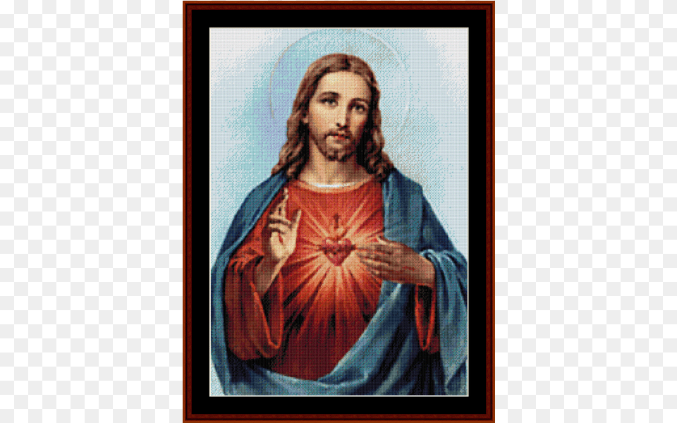 Sacred Heart Of Jesus Sacred Heart Of Jesus And Immaculate Heart, Adult, Person, Painting, Woman Free Png