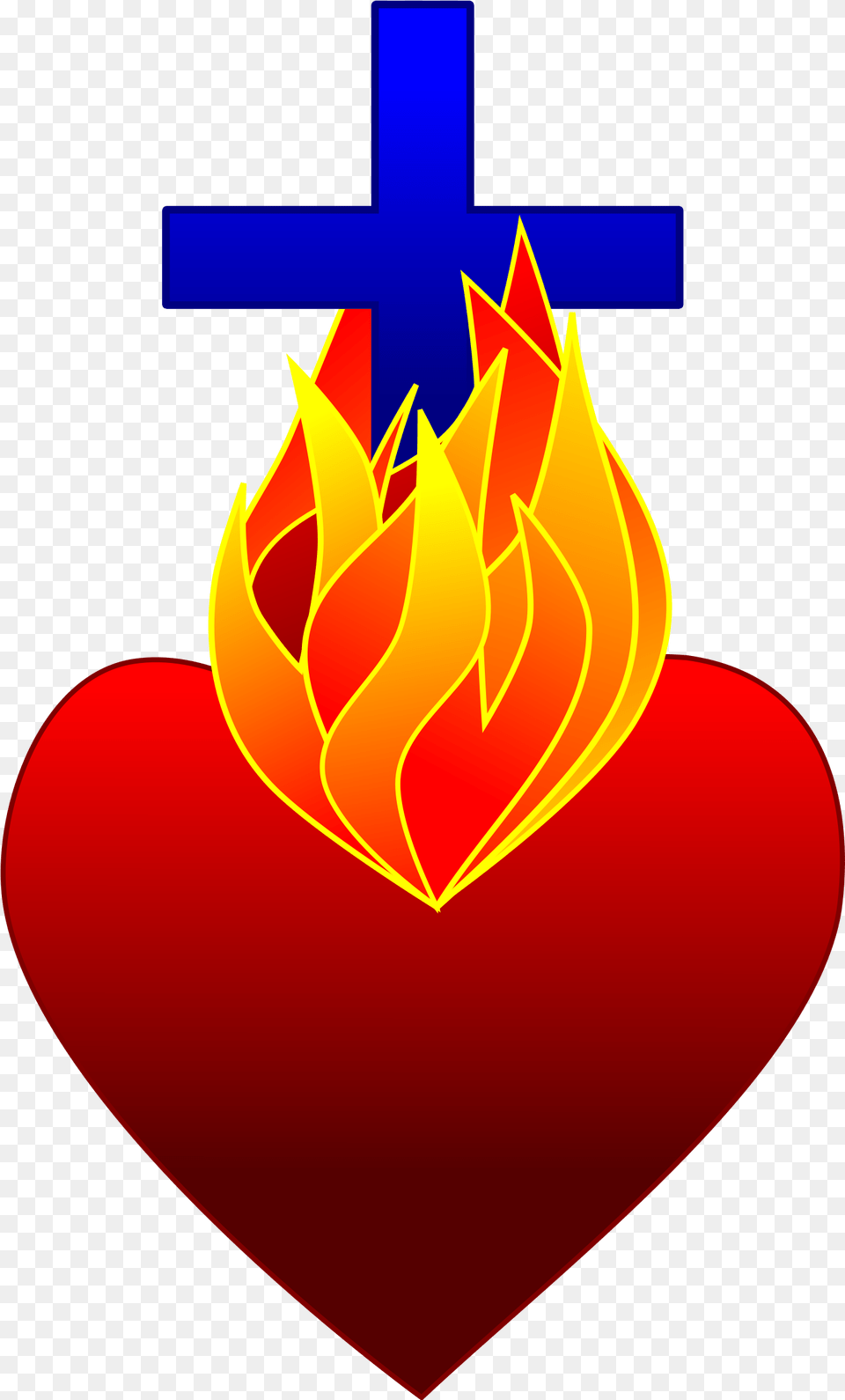Sacred Heart Photo Arts Transparent Fire Heart, Symbol, Flame Free Png Download