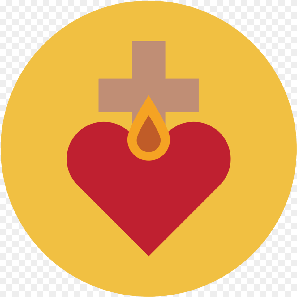 Sacred Heart With Language, Fire, Flame, Disk Free Transparent Png