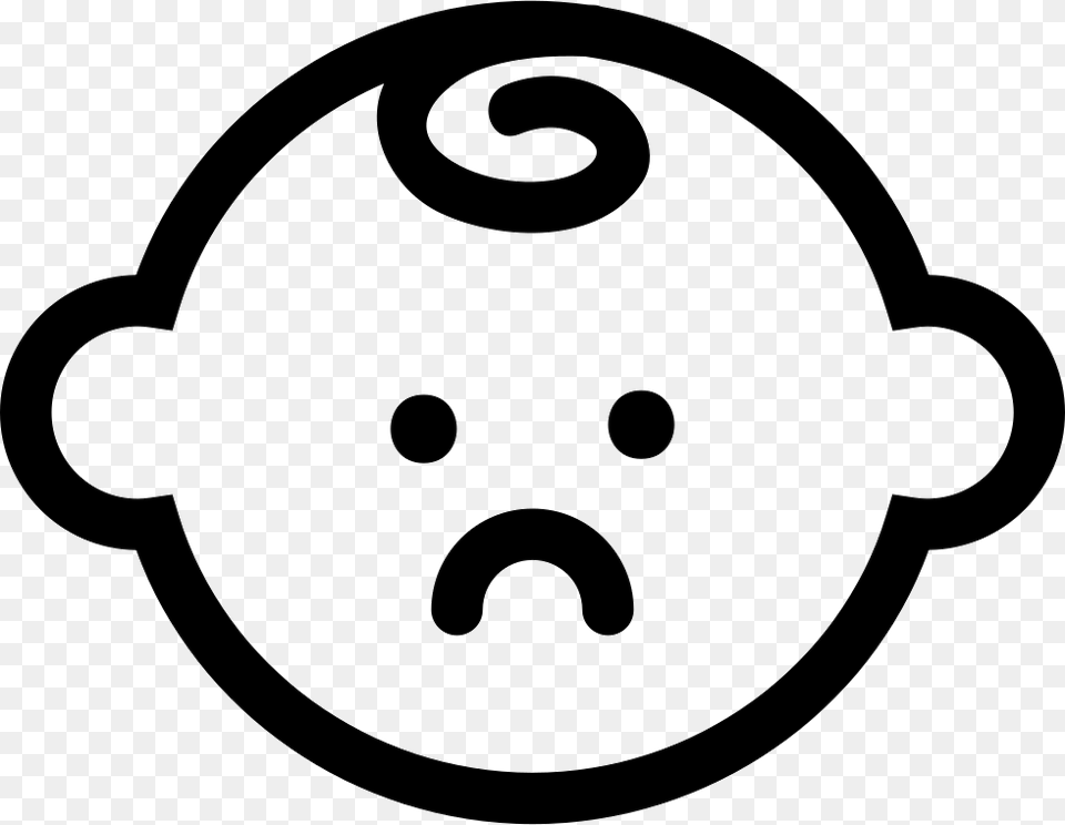 Sad Baby Face Icon, Stencil Free Png Download
