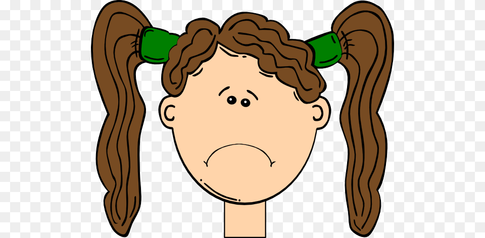 Sad Brown Hair Girl Clip Art, Face, Head, Person, Baby Png