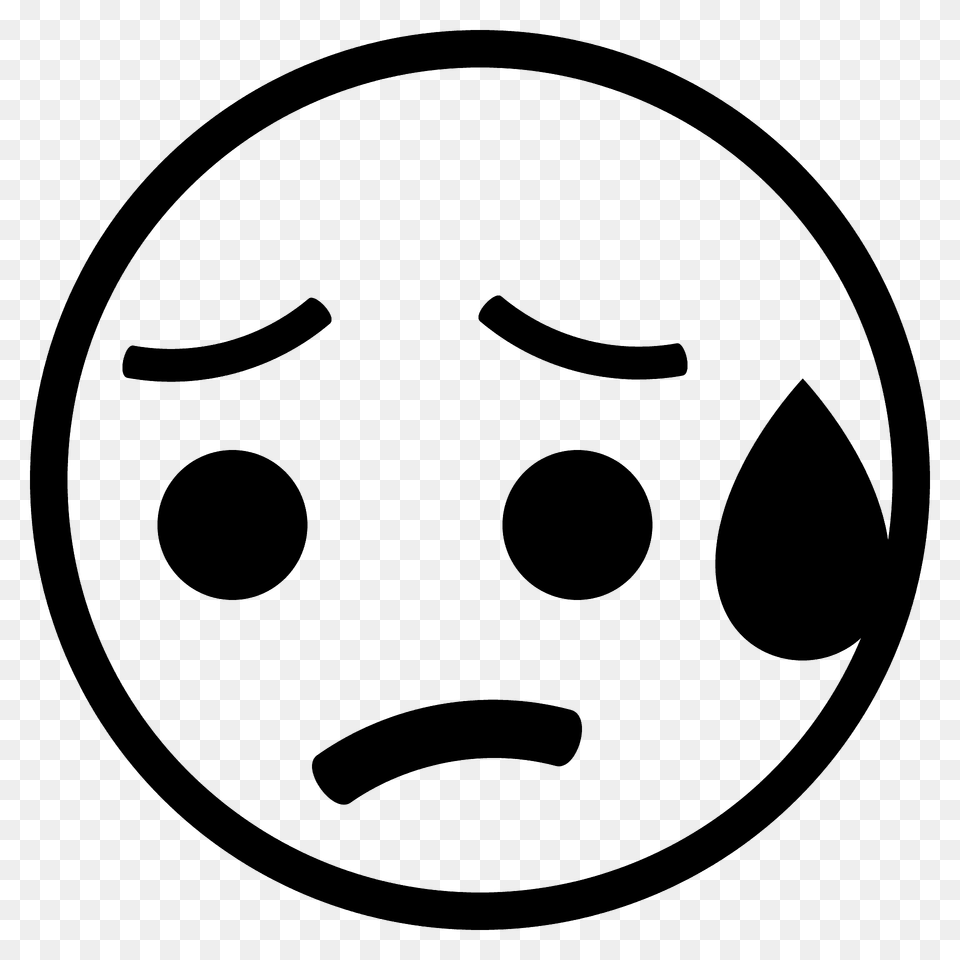 Sad But Relieved Face Emoji Clipart, Sphere Png Image