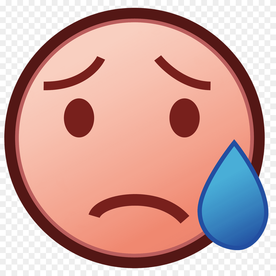 Sad But Relieved Face Emoji Clipart, Sphere, Disk Png