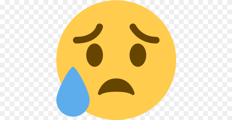Sad But Relieved Face Emoji Meaning Sad Emoji Twitter, Astronomy, Moon, Nature, Night Free Png