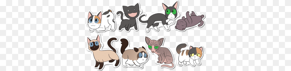 Sad Cat Stickers Sold By Pale Dog Studios Cartoon, Plush, Toy, Animal, Mammal Free Png