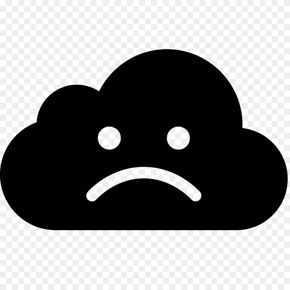 Sad Cloud Filled Icon, Gray Free Transparent Png