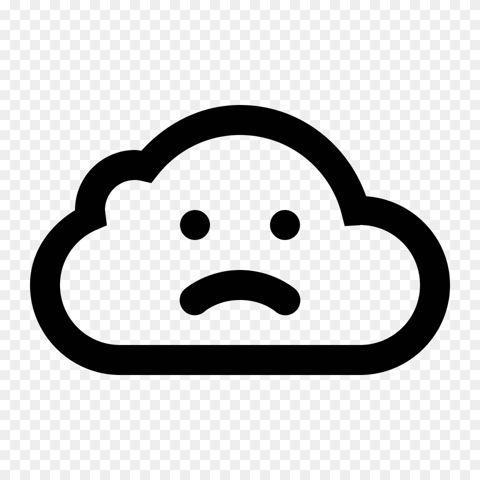Sad Cloud Icon, Gray Free Transparent Png