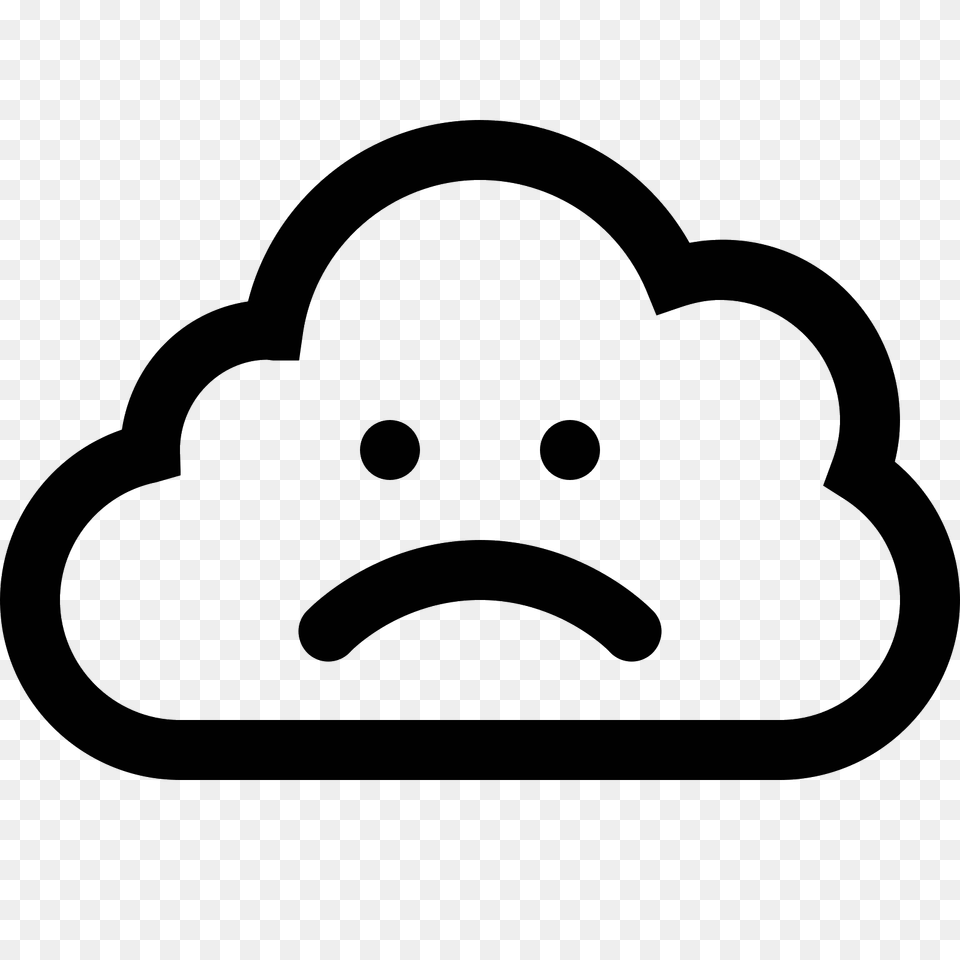 Sad Cloud Icono, Gray Png