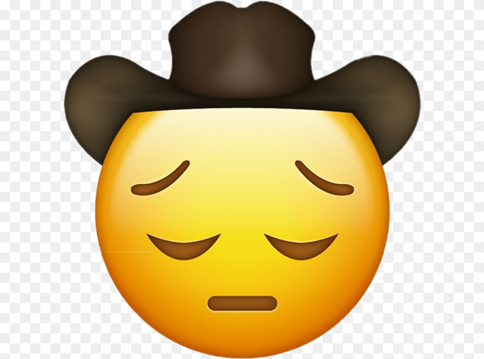 Sad Cowboy Sadcowboy Yeehaw Oldtownroad Depressed Sad Emoji With Cowboy Hat, Nature, Outdoors, Sky, Clothing Png