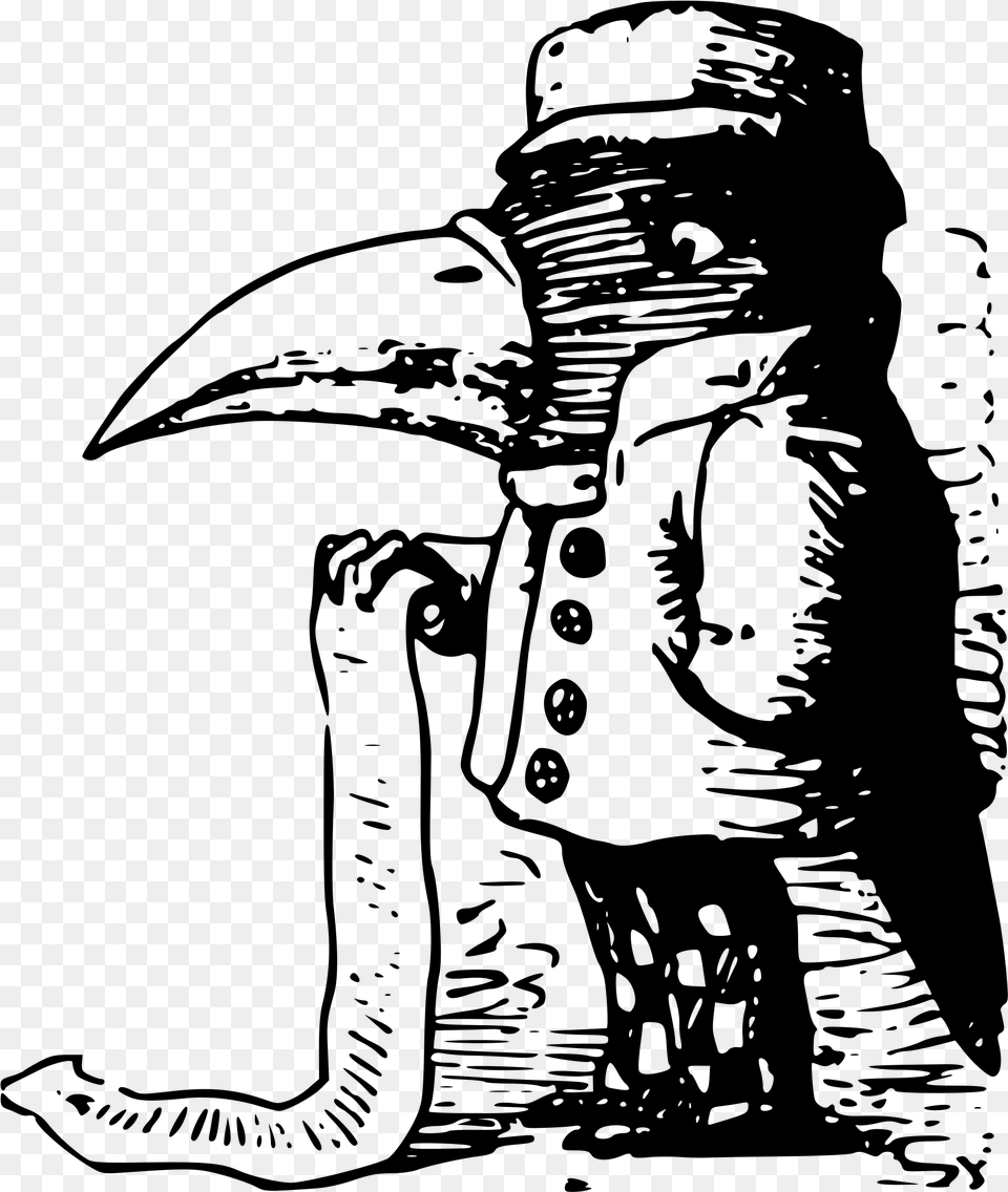 Sad Crow With A Long Bill Clip Arts Crow, Gray Free Png Download