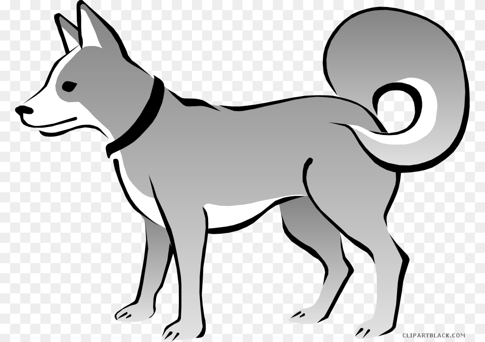 Sad Dog Animal Black White Clipart Images Clipartblack, Stencil, Canine, Husky, Mammal Free Png Download