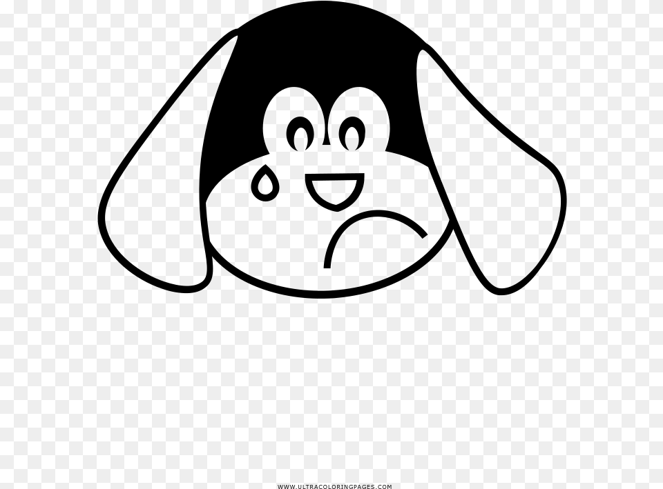 Sad Dog Coloring Page, Gray Free Png Download