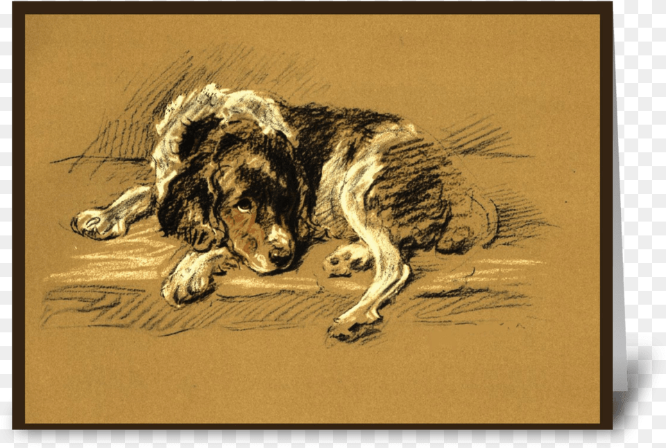Sad Dog Sympathy Greeting Card Borzoi, Art, Animal, Canine, Drawing Free Png