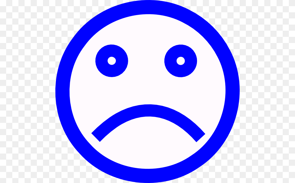 Sad Face Cartoon Blue, Symbol, Disk, Sign Free Png Download
