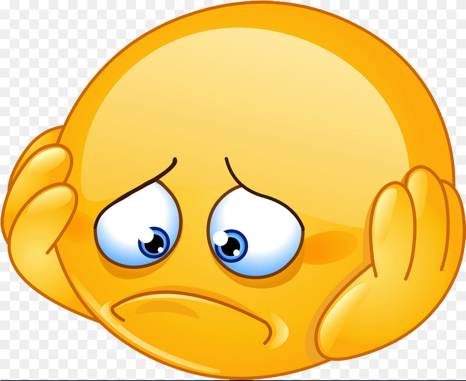 Sad Face Emoji Heart Sad Face Emoji, Gold Free Png Download