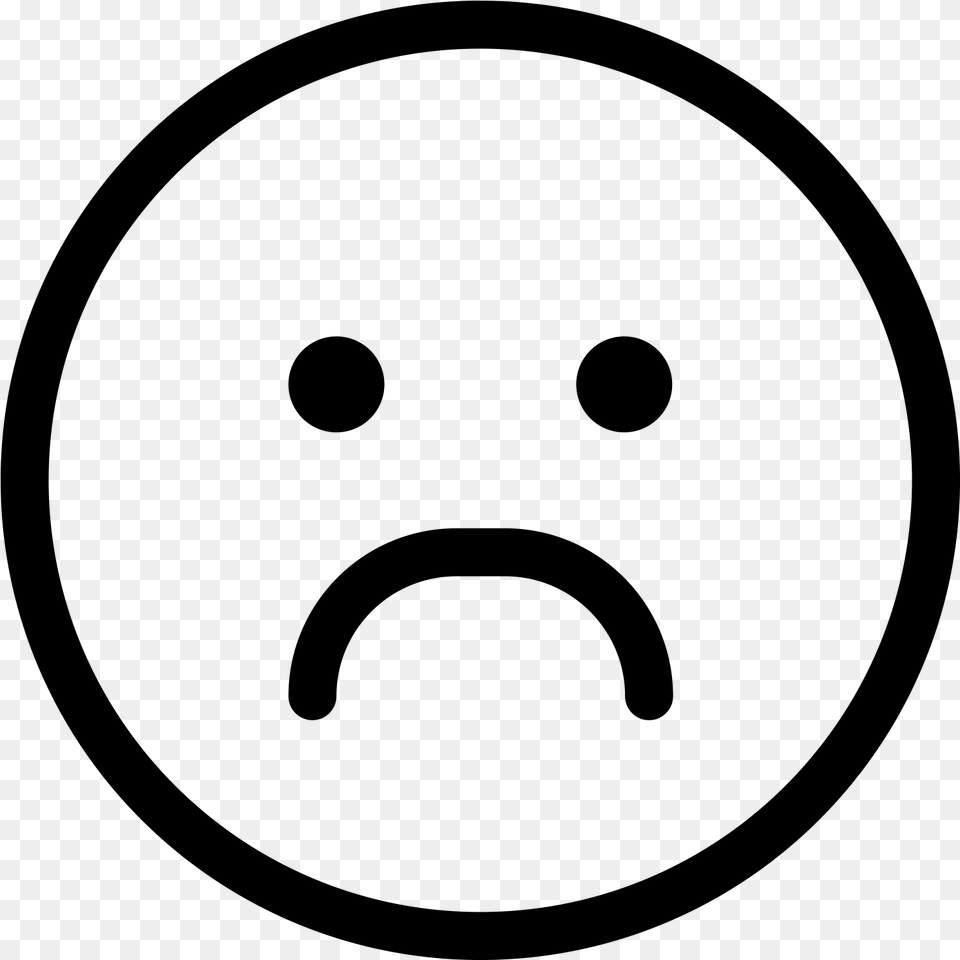 Sad Face Icon, Gray Png