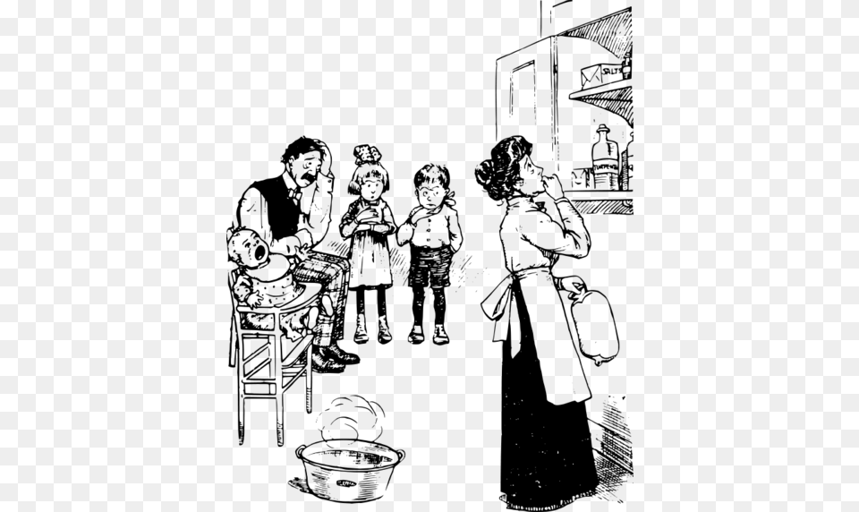 Sad Family Unhappy Family Clipart Black And White, Gray Free Transparent Png