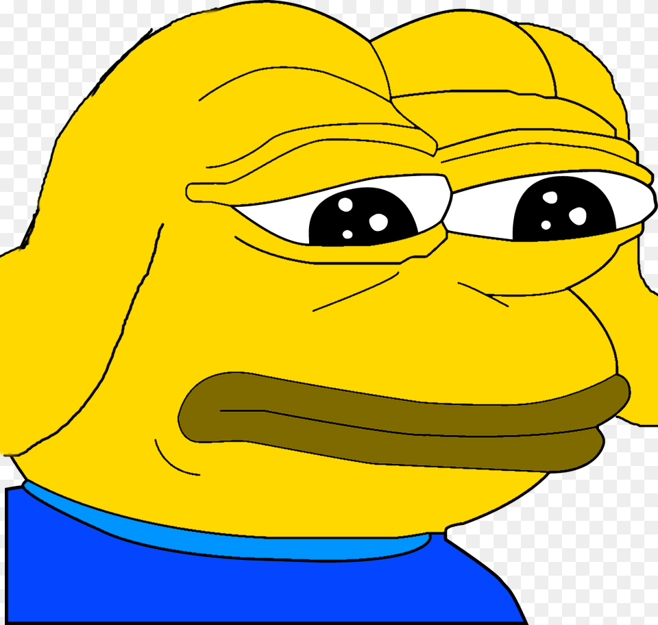 Sad Frog Face Yellow Pepe The Frog, Cartoon, Baby, Person Free Png Download