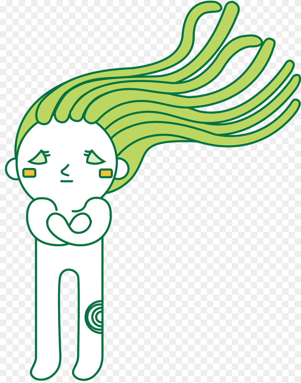 Sad Girl Clipart, Green, Food, Produce, Cartoon Free Transparent Png