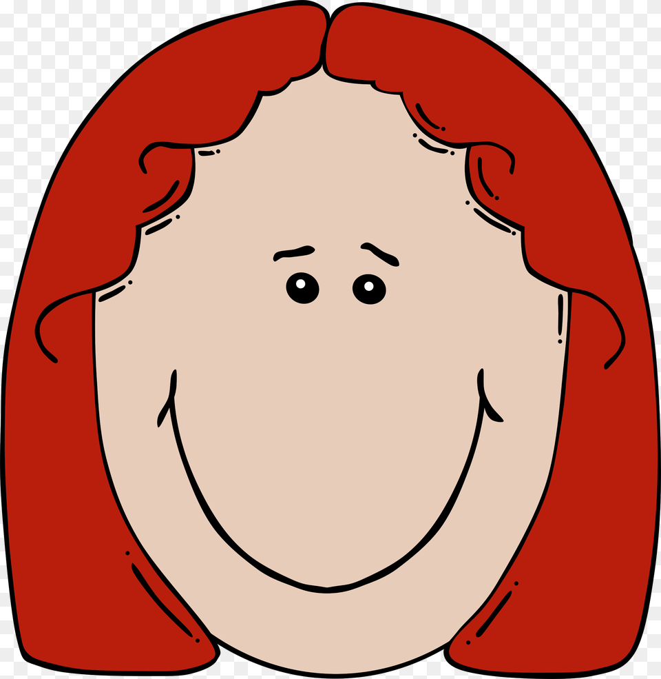 Sad Girl Red Hair Clip Art Happy Face Person Cartoon, Baby, Head Png Image