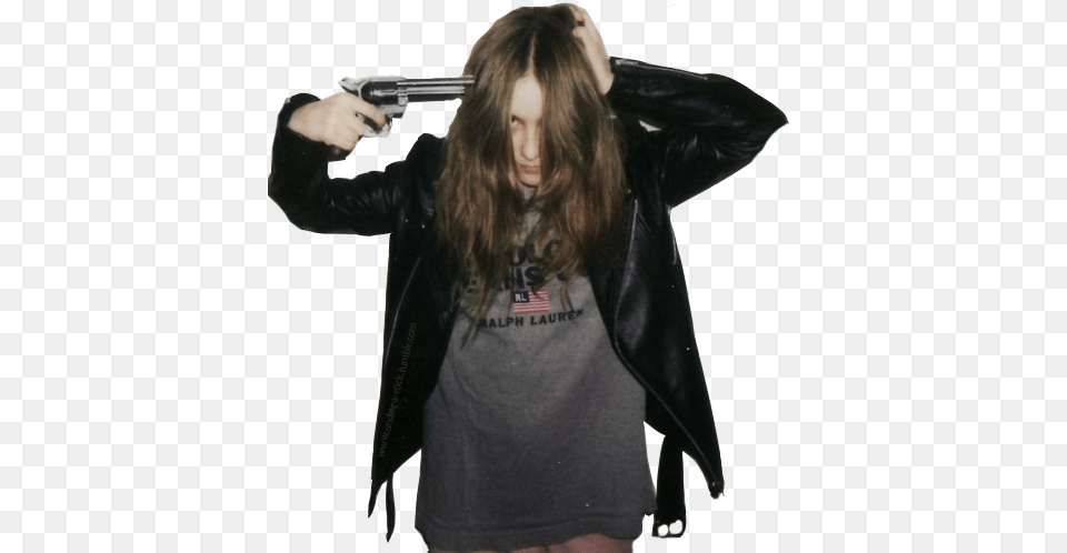 Sad Girl Tumblr Grunge, Handgun, Clothing, Coat, Weapon Free Png